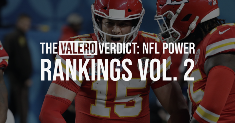 The Valero Verdict: NFL Power Rankings Vol. 2