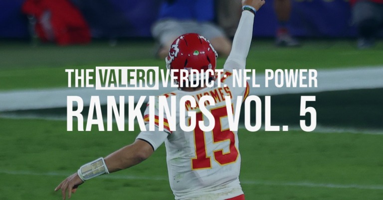 The Valero Verdict: NFL Power Rankings Vol. 5