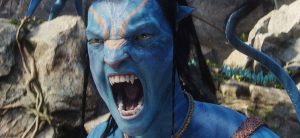 A blue character in avatar with his mouth open.