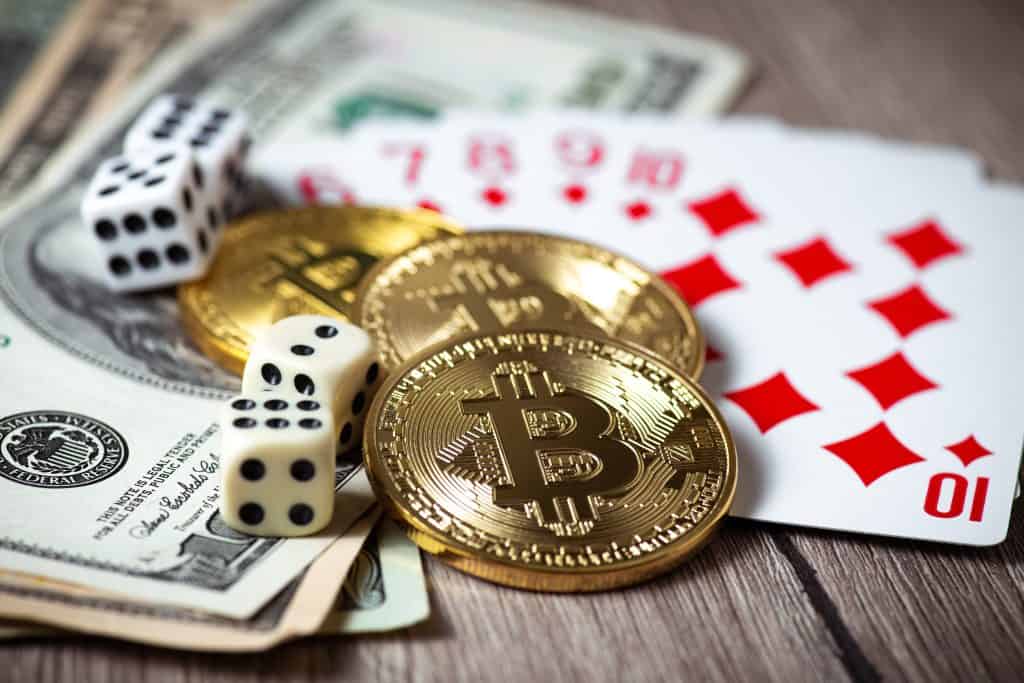 Cryptocurrencie gambling concept