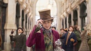 Timothee Chalamet and Willy Wonka make a sweet pair.