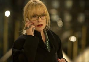 ‘La Syndicaliste’ Blu-Ray Review – Isabelle Huppert Transfixes In Real-Life Drama A woman in glasses talking on a cell phone.