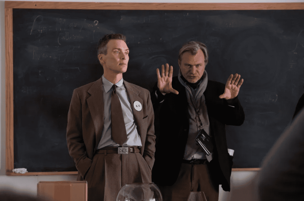 Cillian Murphy and Christopher Nolan filming 'Oppenheimer'