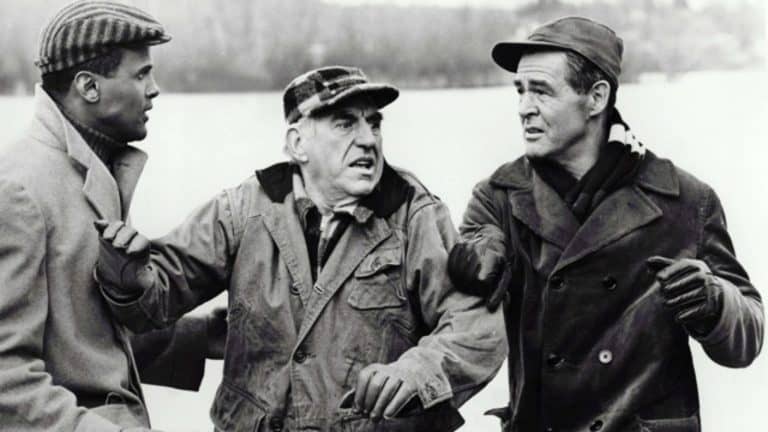 ‘Odds Against Tomorrow’ (Special Edition) Blu-Ray Review – A Visceral Film Noir Gem Three men in jackets and hats talking to each other.