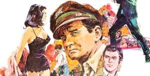 ‘The Hell With Heroes’ Blu-Ray Review – A Fun Post-War Dad Movie A movie poster with a man in a suit and a woman in a dress.