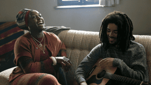 Lashana Lynch and Kingsley Ben-Adir in Bob Marley: One Love (2024)