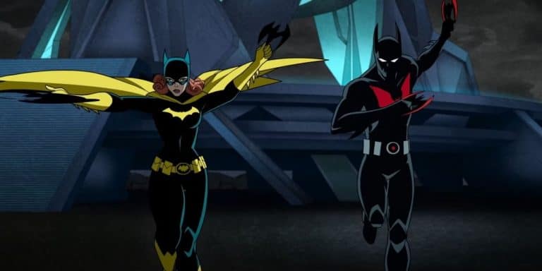 ‘Justice League: Crisis On Infinite Earths, Part Two’ 4K UHD Blu-Ray SteelBook Review – A Murky Multiverse A cartoon of a couple of people in clothing.