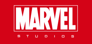 Marvel studios logo on a red background.