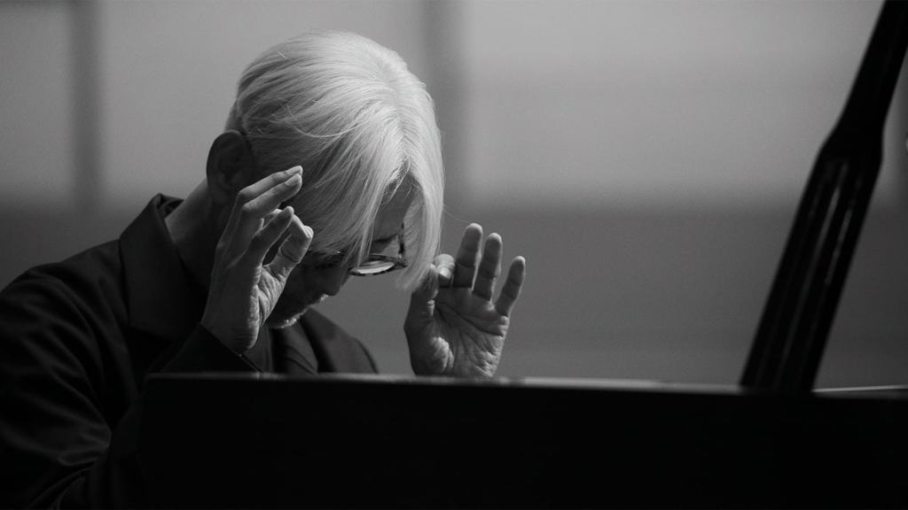 Pianist contemplating before a performance.