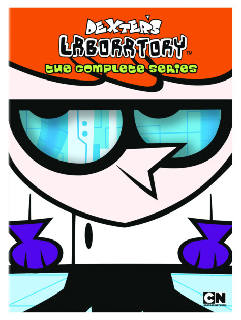 Cover image of "Dexter's Laboratory: The Complete Series" featuring Dexter, a cartoon character with glasses, lab coat, and gloves. The background displays a laboratory setting.
