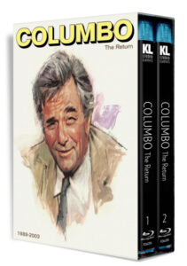Box set of Columbo: The Return, featuring two Blu-ray cases with "1989-2003" and an illustrated portrait of a man on the cover.