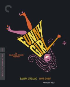 Cover art of the Criterion Collection edition for the film "Funny Girl" featuring an abstract illustration of a woman in purple with the title text prominently displayed.