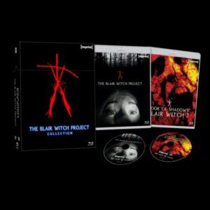 Box set of "The Blair Witch Project Collection" including two DVD cases, cover art, and two discs. The packaging features ominous designs and dark color schemes.