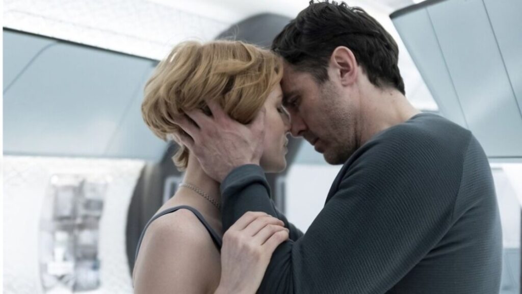 Emily Beecham and Casey Affleck in Slingshot (2024) | Image via Bleeker Street Media