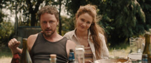 L to R: (from left) Paddy (James McAvoy) and Ciara (Aisling Franciosi) in Speak No Evil, directed by James Watkins.