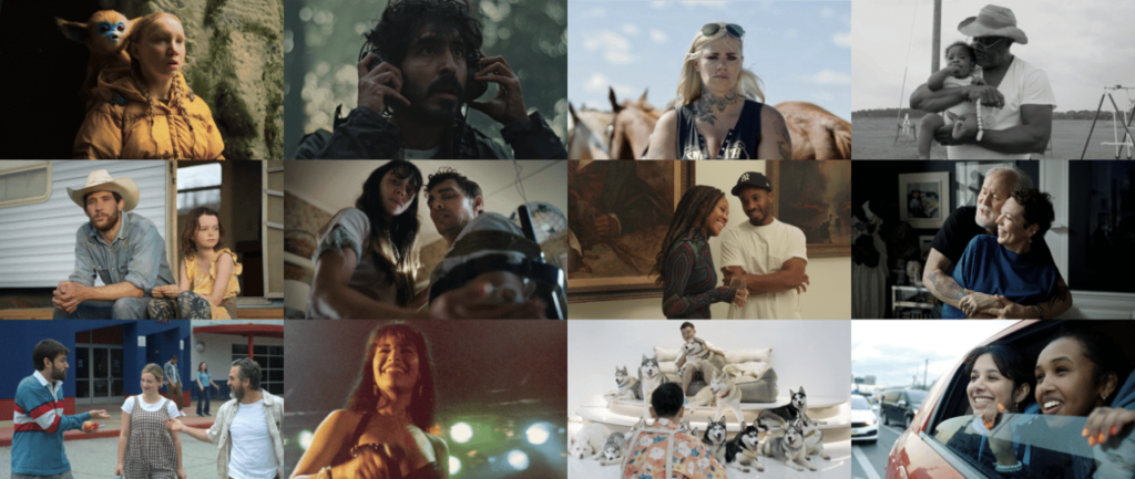 A collage of twelve scenes featuring diverse individuals in various settings, including outdoor, indoor, and recreational environments.
