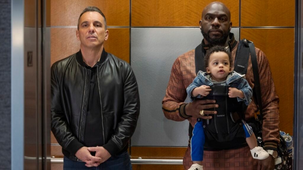 Sebastian Maniscalco and Omar J. Dorsey in the second season of Bookie (2024) | Image via Warner Brothers Discovery