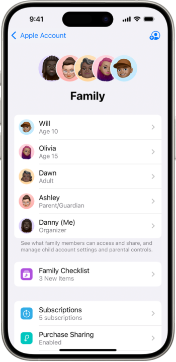iPhone Family Sharing