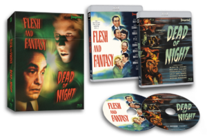 Box set of two films, "Flesh and Fantasy" and "Dead of Night," with DVD cases and discs featuring dramatic artwork and cast images.
