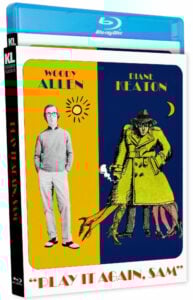 Blu-ray cover of "Play It Again, Sam" featuring illustrations and photos of two characters.
