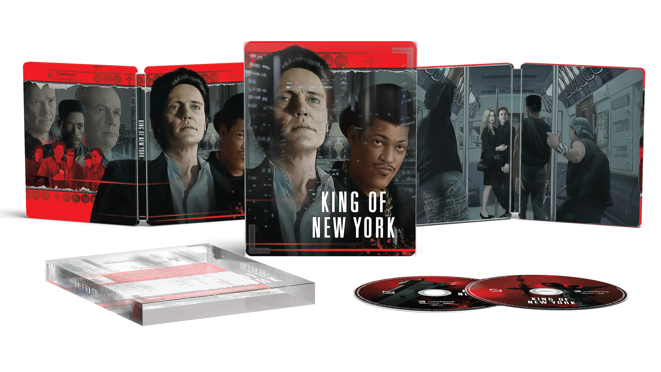 DVD box set of "King of New York" featuring several characters on the cover and discs, with a distinctive red and black color scheme.