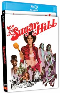 Blu-ray case for the film "Sugar Hill" featuring illustrated characters, including a woman holding a voodoo doll and various figures in dramatic poses.