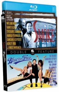 Blu-ray cover featuring the films "Smoke" and "Blue in the Face" with images of the actors and title graphics for each movie on the front.