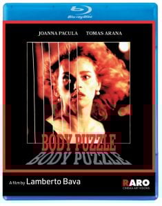 Blu-ray cover for "Body Puzzle" featuring a fragmented image of a woman's face, starring Joanna Pacula and Tomas Arana, directed by Lamberto Bava.