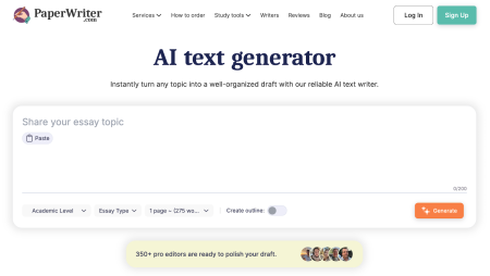 Free AI Text Generator by PaperWriter for Fast and Accurate Writing Free AI Text Generator by PaperWriter for Fast and Accurate Writing