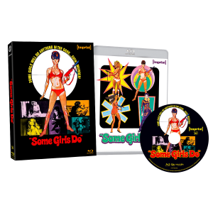 Blu-ray box set of "Some Girls Do" featuring the outer case, inner case, and disc, all with colorful illustrated artwork of women and stylized text.