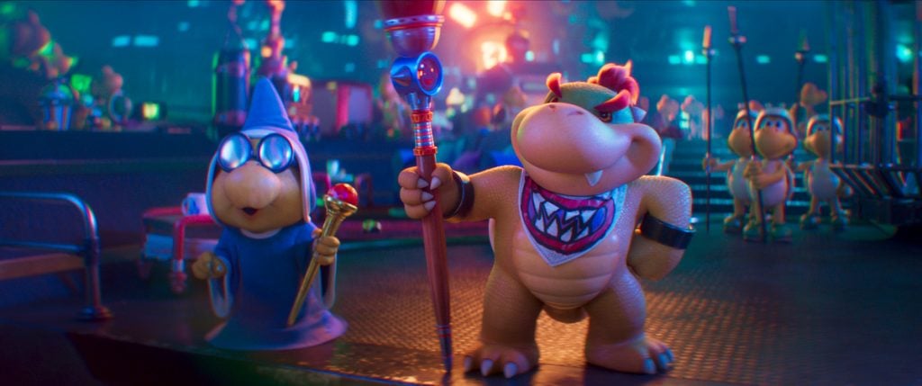 L to R: Kamek and Bowser Junior in Nintendo and Illumination’s The Super Mario Galaxy Movie, directed by Aaron Horvath and Michael Jelenic.