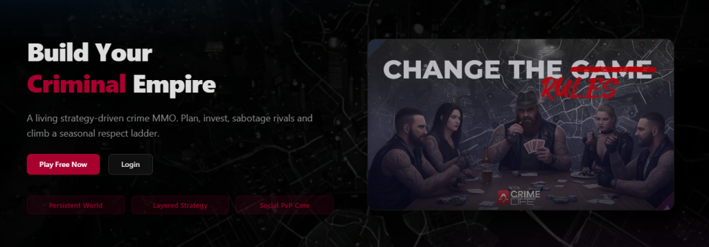 Crime.Life — The Text-Based Crime MMO Redefining Browser Gaming