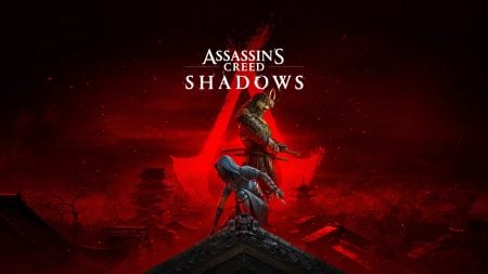 Assassin’s Creed Shadows Title Update 1.1.11 Patch Notes Two characters from Assassin's Creed Shadows stand on a rooftop with a red background and Japanese architecture, game title displayed above them.