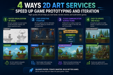 4 Ways 2D Art Services Support Faster Iteration During Game Prototyping 2D art services supporting faster iteration and visual development during game prototyping.