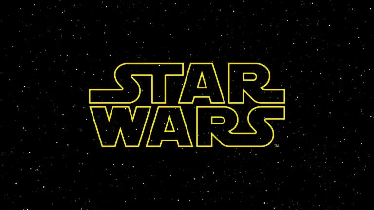 The “Star Wars” logo in yellow outline appears against a black star-filled space background.