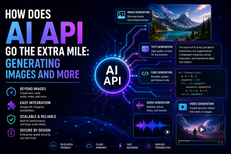 AI API generating images and powering automated digital workflows