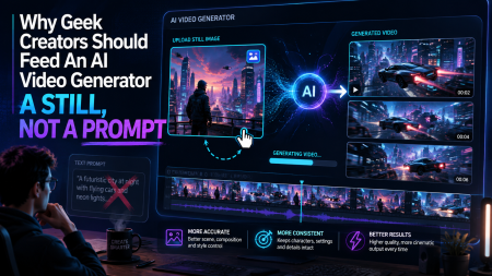 Why Geek Creators Should Feed An AI Video Generator A Still, Not A Prompt AI video generator creating motion from a still image