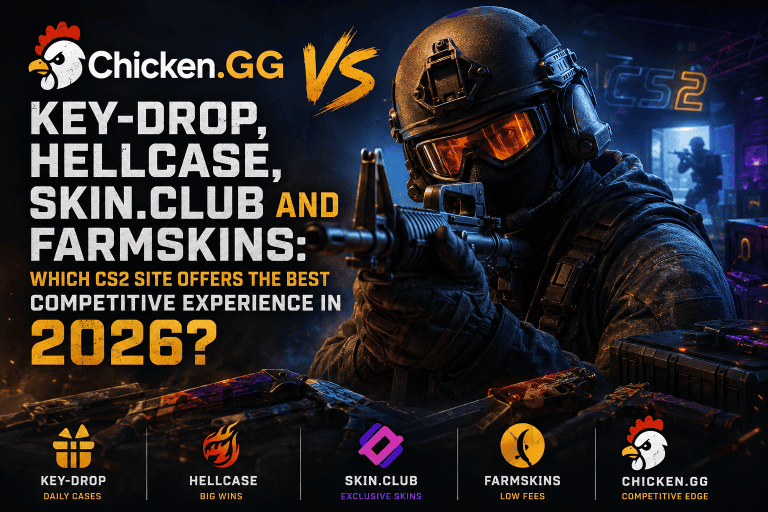 Chicken.GG compared with Key-Drop, Hellcase, Skin.Club and Farmskins