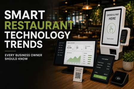 Smart restaurant technology including digital ordering and modern POS systems