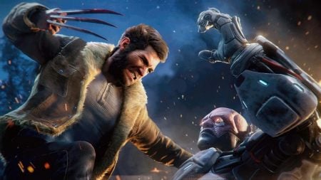 Marvel’s Wolverine Preview Highlights Brutal Combat And Pre-X-Men Story Ahead of September Launch A man with claws attacks a humanoid robot in a dynamic, action-filled scene with sparks and dramatic lighting.