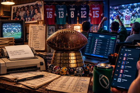 Fantasy football league spanning four decades from handwritten scores and fax machines to modern smartphones and fantasy apps