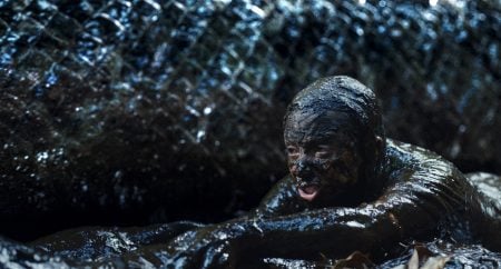 Scene from Beware Boiúna featuring the creature at the center of the horror film
