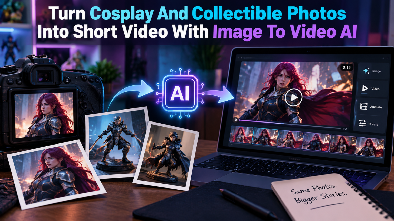 Turn Cosplay And Collectible Photos Into Short Video With Image To Video AI