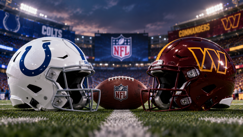Indianapolis Colts and Washington Commanders logos representing their rare NFL head-to-head meetings