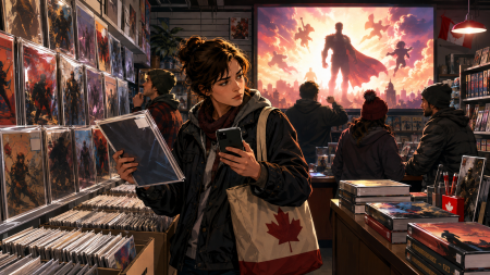 From Comic Page To Screen: How Canadian Readers Judge Adaptation Hype Comic book pages transitioning into a movie screen to represent how Canadian readers judge adaptations