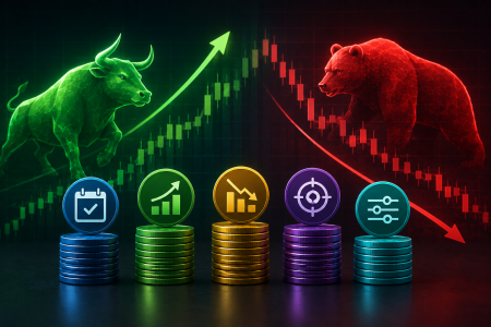 Investment chart comparing dollar cost averaging strategies through bull and bear markets
