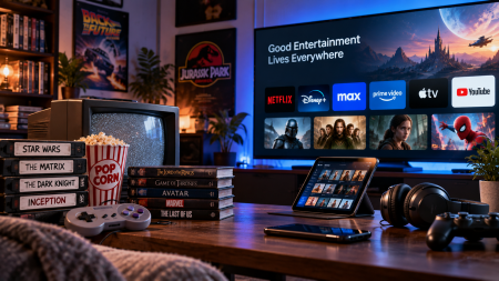 Digital entertainment represented through streaming, gaming, mobile devices, and online media