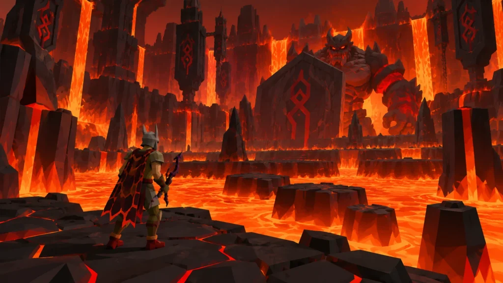 A gaming desktop running the OSRS Inferno during a privacy-conscious remote-control session.