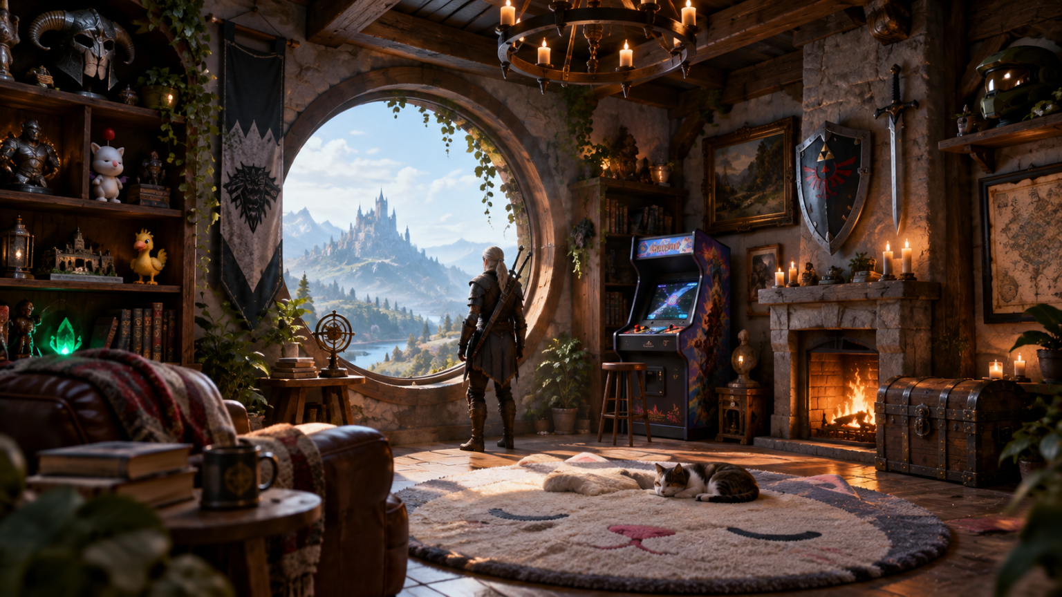 Player exploring an optional empty room in a video game designed for atmosphere and environmental storytelling