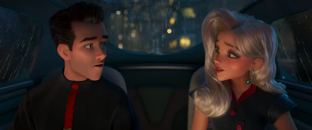 Raymond Gunn (Sam Rockwell) and Venus Nova (Scarlett Johansson)
